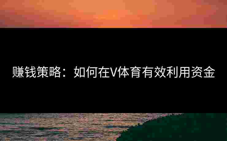 赚钱策略：如何在V体育有效利用资金