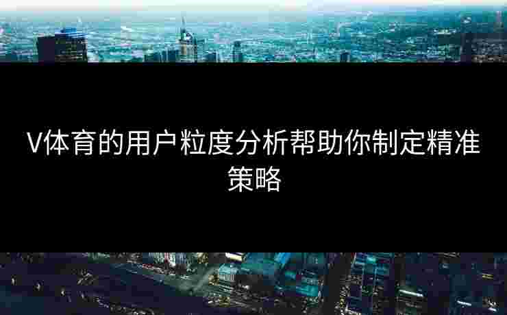 V体育的用户粒度分析帮助你制定精准策略